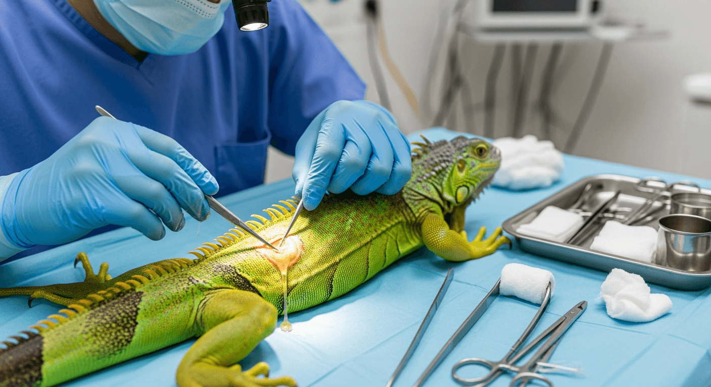 Reptilien-Krankheit: Abszess